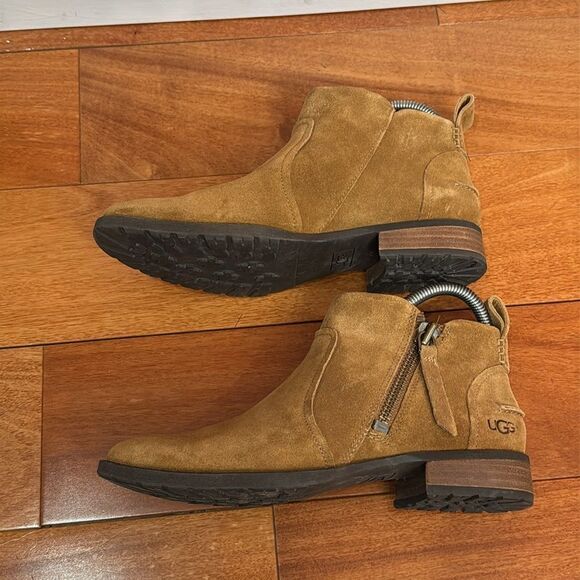 UGG Women’s Aureo Waterproof Zip Ankle-High Boots Booties Tan Brown Suede US 8 - Picture 4 of 11